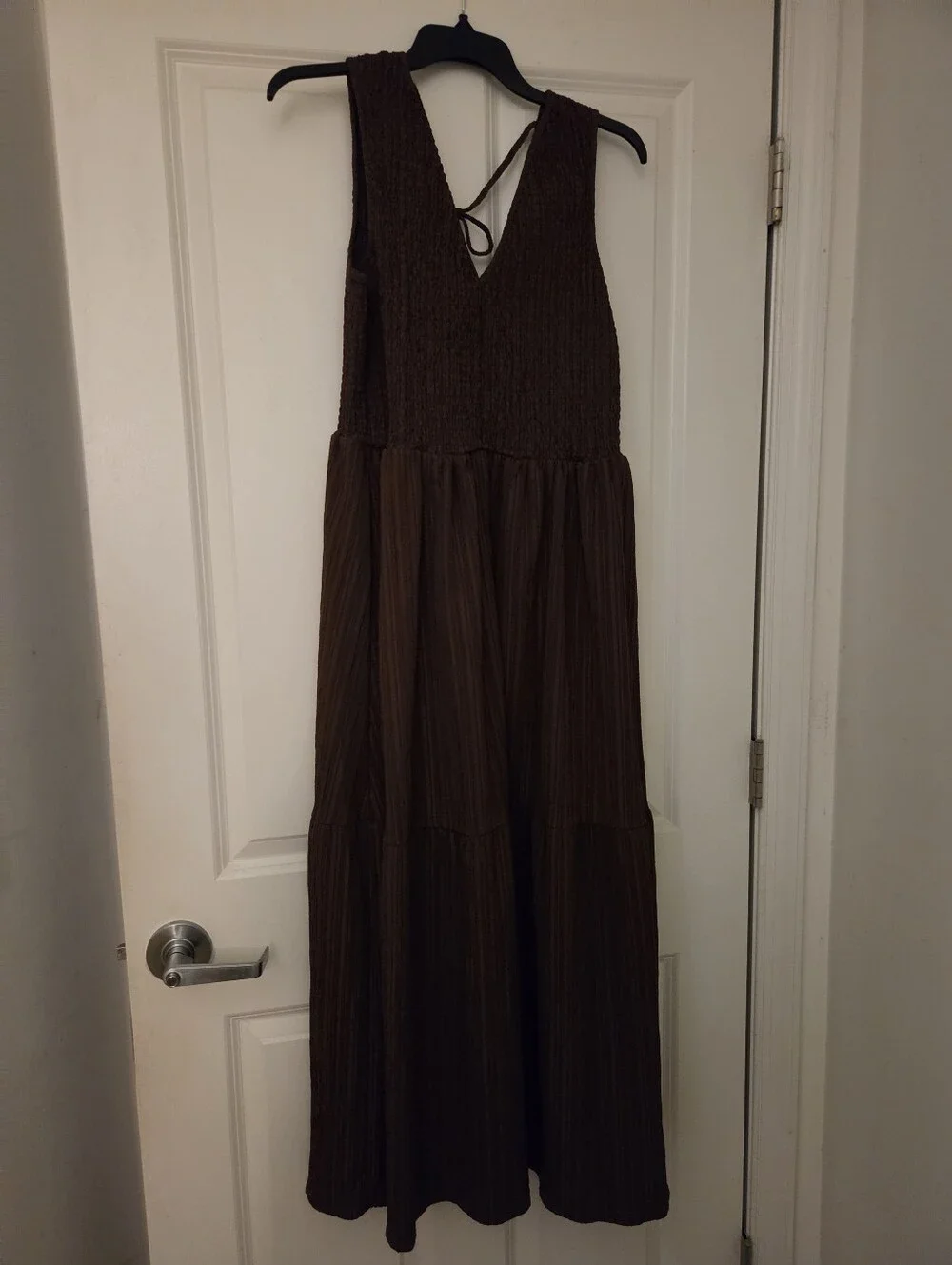 ASOS Design Crinkled Tiered Midi Sundress Size L - Picture 6 of 9